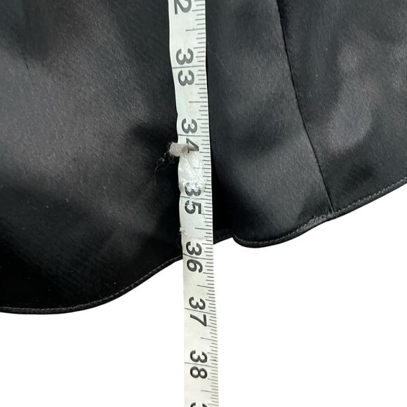 ABS Y2K Babydoll Dress 4 Black Satin Mini Rhinestone Dark Fairy Retro Vintage - Picture 10 of 14